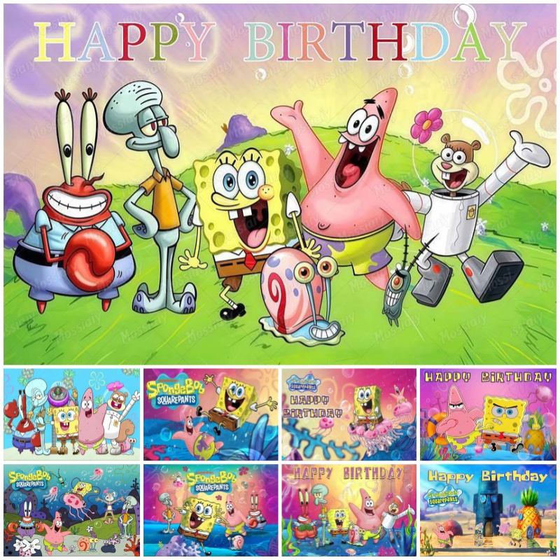 Photography Sport - Tło fotograficzne SpongeBob, motyw kreskówkowy, podwodne